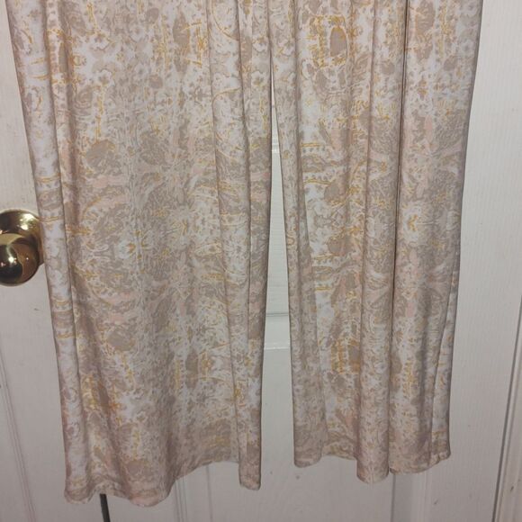 Cato Woman white tan light peach pull on wide hem dress casual comfy pant - Picture 2 of 5